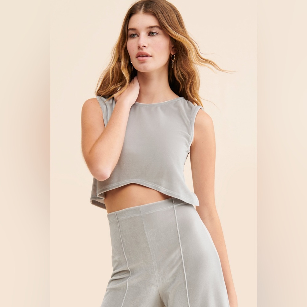 Ripley Rader Ladylike Velvet Crop Top - Size 3 (M/L)